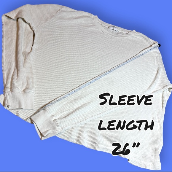 NWOT ⭐️RE/DONE Thermal Long Sleeve T-Shirt in Vintage White. Size Large 🧤❄️🧣 - Picture 5 of 8